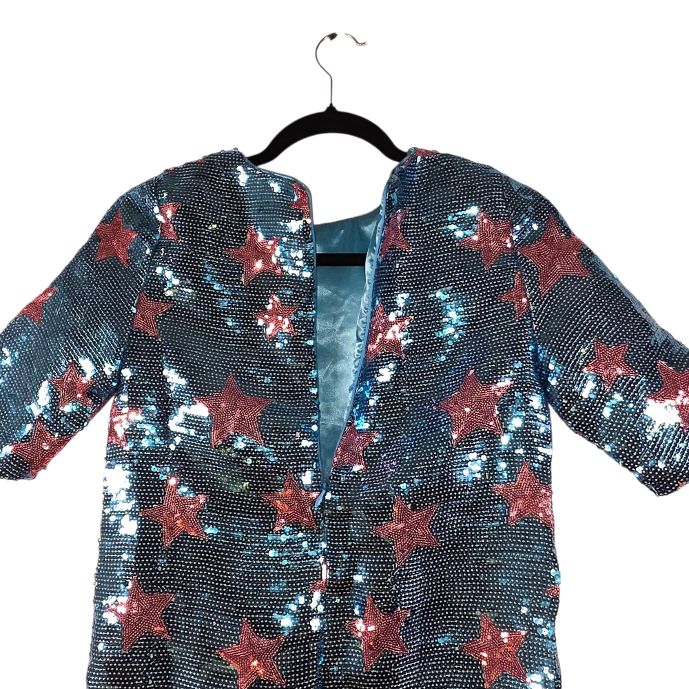 Lola + The Boys All Over Star  Girls 14 Sequin Star Dress Blue Pink NWT Party - Picture 5 of 13